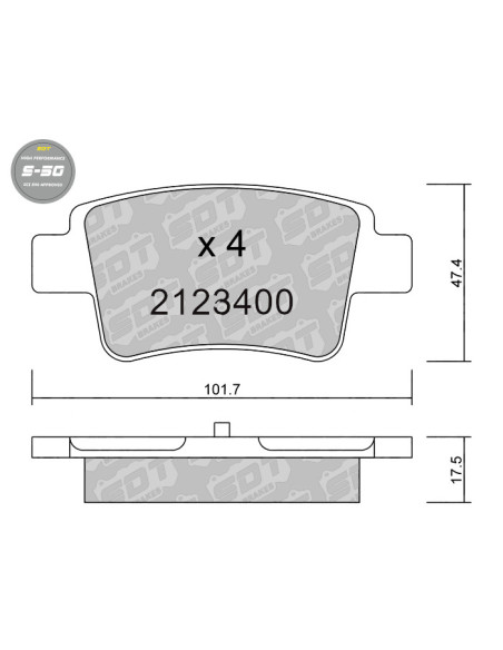 PASTILLAS DE FRENO TRASERAS HIGH PERFORMANCE S50 FIAT GRANDE PUNTO OPEL CORSA D