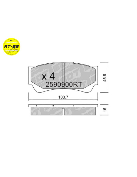 PASTILLAS DE FRENO RACING RT66 DALLARA FORMULA F3 F4 F308 F312 F317 07.A262.20 B10 FAMILY XA6.S0.01/04