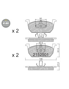 FRONT HIGH PERFORMANCE BRAKEPADS S50 AUDI A1 SEAT ARONA IBIZA SKODA KAMIQ SCALA VW POLO TCROSS TAIGO