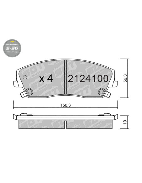FRONT HIGH PERFORMANCE BRAKEPADS S50 CHRYSLER 300C