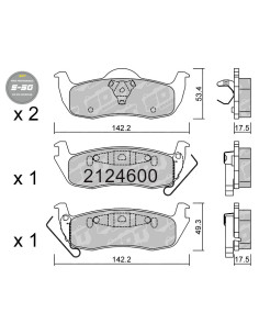 PASTILLAS DE FRENO TRASERAS HIGH PERFORMANCE S50 JEEP COMMANDER XK GRAND CHEROKEE WH