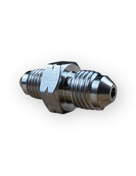 Stainless steel fitting brake adaptor male 3/8” X 24 UNF to male 7/16” X 20 UNF (Convex - convex)