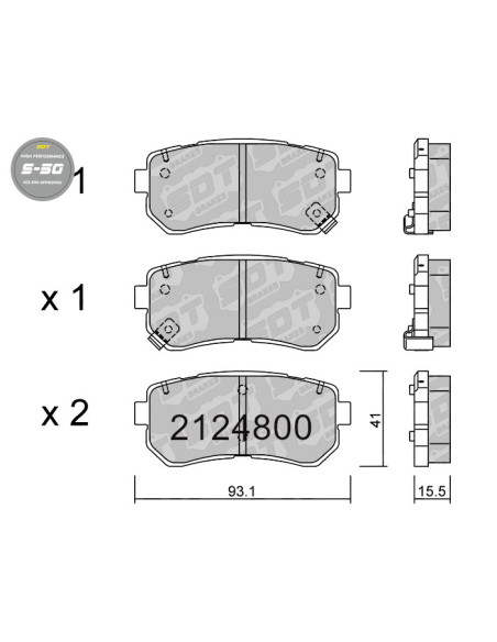 REAR HIGH PERFORMANCE BRAKEPADS S50 HYUNDAI ACCENT i20 ix20 i30 ix35 TUCSON KIA CEED PICANTO PRO CEED SPORTAGE