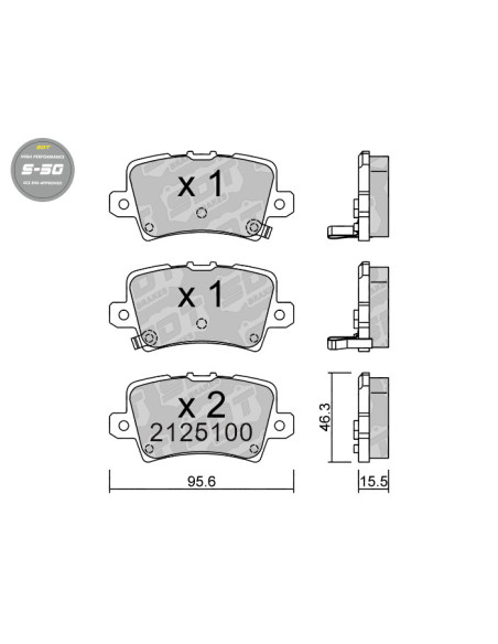 PASTILLAS DE FRENO TRASERAS HIGH PERFORMANCE S50 HONDA CIVIC FN FK
