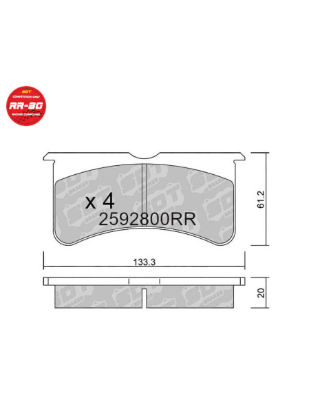 PASTILLAS DE FRENO RACING RR80 AP RACING CP8350 - WILLWOOD BILLET SUPERLITE 4 FIXED BRIDGE 7420