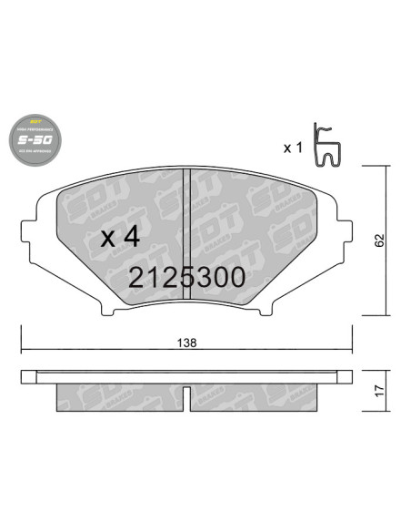 PASTILLAS DE FRENO DELANTERAS HIGH PERFORMANCE S50 MAZDA RX8