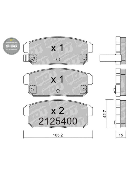 PASTILLAS DE FRENO TRASERAS HIGH PERFORMANCE S50 MAZDA RX8 MAXIMA QX WAGON SUZUKI IGNIS
