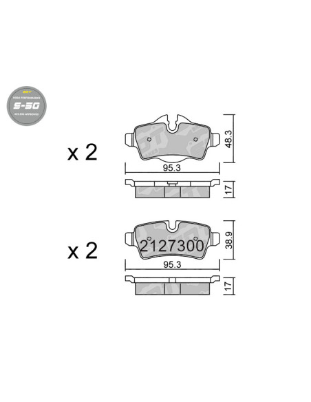 PASTILLAS DE FRENO TRASERAS HIGH PERFORMANCE S50 MINI ONE R56 R57 R58 R59 CLUBMAN R55