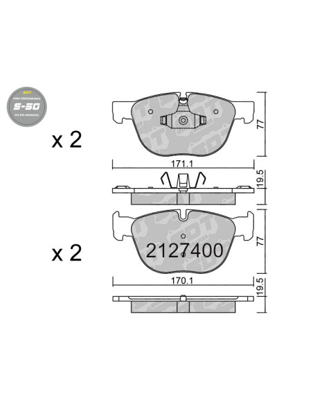 PASTILLAS DE FRENO DELANTERAS HIGH PERFORMANCE S50 BMW SUV X5 E70 X5 F15 X6 E71 X6 F16