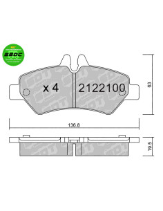 PASTILLAS DE FRENO TRASERAS HIGH PERFORMANCE S50C MERCEDES SPRINTER  VOLKSWAGEN CRAFTER