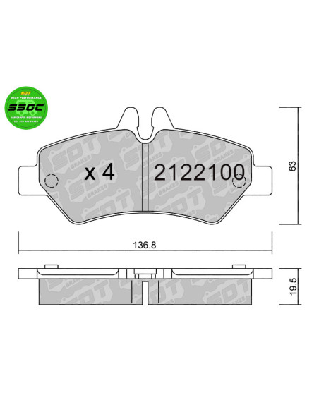 REAR HIGH PERFORMANCE BRAKEPADS S50C MERCEDES SPRINTER  VOLKSWAGEN CRAFTER