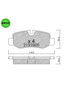 PASTILLAS DE FRENO TRASERAS HIGH PERFORMANCE S50C MERCEDES BENZ CLASE V 447 VITO W447