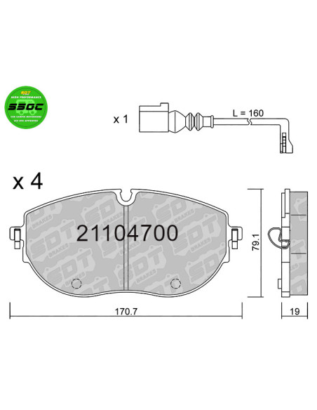 PASTILLAS DE FRENO DELANTERAS HIGH PERFORMANCE S50C VOLSKWAGEN MULTIVAN T7 (Ø340mm DISC)