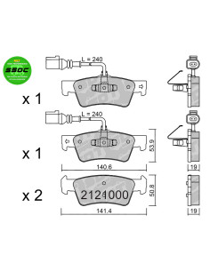 PASTILLAS DE FRENO TRASERAS HIGH PERFORMANCE S50C VOLKSWAGEN MULTIVAN T5 TOUAREG 7LA TRANSPORTER T5