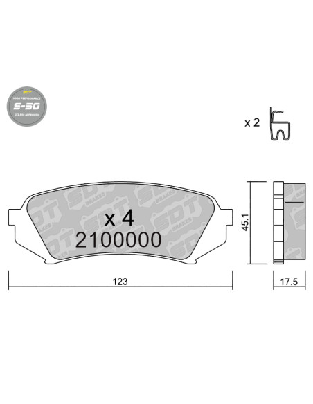PASTILLAS DE FRENO TRASERAS HIGH PERFORMANCE S50 TOYOTA LAND CRUISER HDJ100 UZJ100 LEXUS LX470