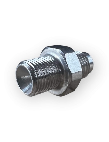 RACOR ADAPTADOR DE FRENO MACHO 1/8" GAS A MACHO 3/8" X 24 UNF