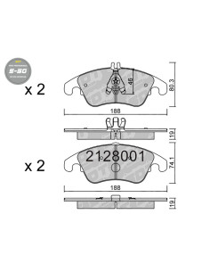 FRONT HIGH PERFORMANCE BRAKEPADS S50 MERCEDES C 204 CLS 218 E 212 SLC 172 SLK R172