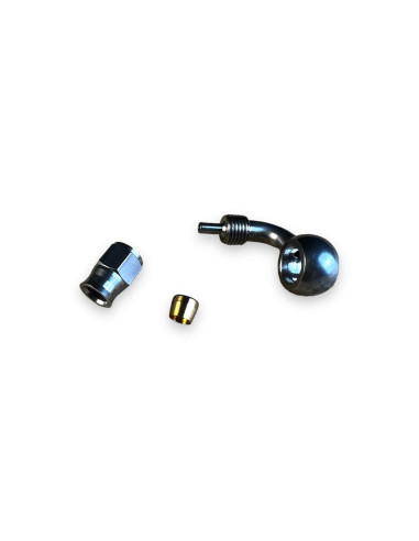 RACOR BANJO 90º Ø10 INOXIDABLE REUSABLE PARA TORNILLO DE 10X100, 3/8, 10X125
