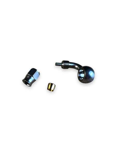 RACOR BANJO 90º Ø10 INOXIDABLE REUSABLE PARA TORNILLO DE 10X100, 3/8, 10X125