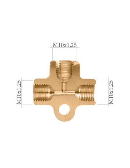 RACOR REPARTIDOR T DE 3 VÍAS HEMBRA 10x125