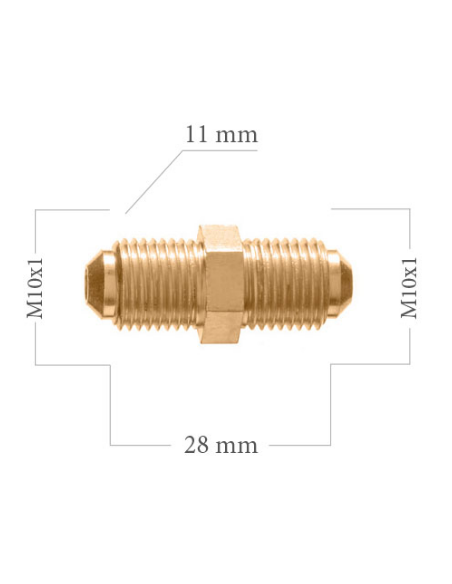 RACOR ADAPTADOR MACHO CONVEXO M10x100 A MACHO CONVEXO