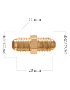 Racor adaptador macho convexo 3/8" x 24UN a macho convexo 2