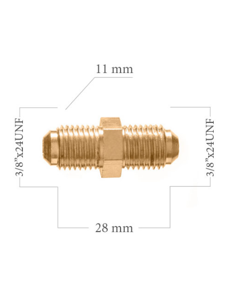 Racor adaptador macho convexo 3/8" x 24UN a macho convexo