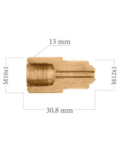 RACOR REDUCTOR HEMBRA CONCAVA M10X100 A MACHO CONVEXO M12X100 2