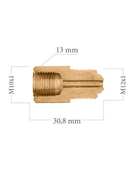 REDUCER UNION ADAPTER FITTING FEMALE CONCAVE M10X100 TO MALE CONVEX M12X100