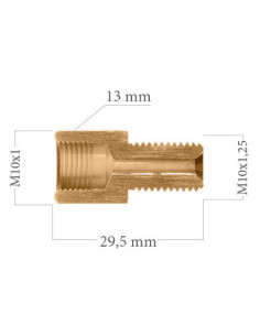 RACOR REDUCTOR HEMBRA CONCAVA M10X100 A MACHO CONCAVO M10X125 2