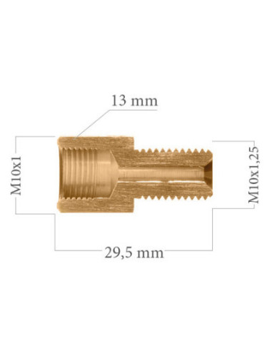 RACOR REDUCTOR HEMBRA CONCAVA M10X100 A MACHO CONCAVO M10X125