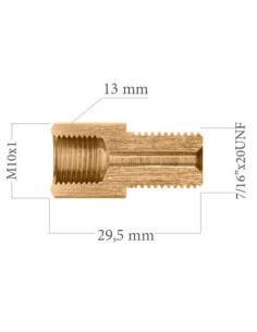 REDUCER UNION ADAPTER FITTING FEMALE CONCAVE M10X100 TO MALE CONCAVE 7/16" 20UNF 2