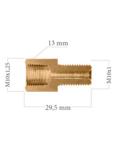 RACOR REDUCTOR HEMBRA CONCAVA M10X125 A MACHO CONCAVO M10X100 2