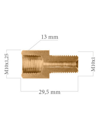 REDUCER UNION FEMALE CONCAVE M10X125 TO MALE CONCAVE M10X100