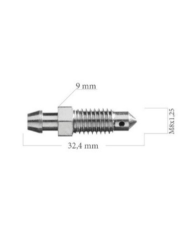 Tornillo Purgador De Pinza De Freno M8X125 Sangrador Largo 32Mm