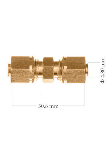 Conector de 2 Tubo de freno solo para tuberia de cobre de 4,75Mm