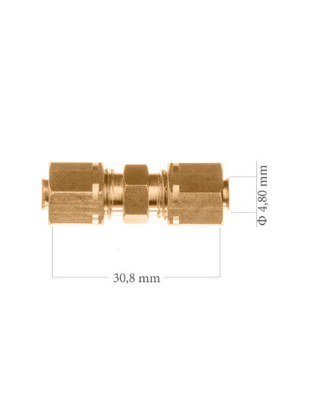 BRAKE TUBE CONNECTOR ONLY FOR 4,75MM COOPER TUBES