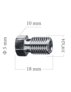 RACOR MACHO 3/8" 24UNF DE ACERO PARA TUBO DE FRENO 4.75MM 2