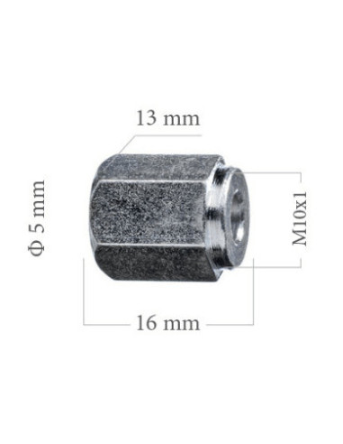 RACOR HEMBRA M10x100 PARA TUBO DE FRENO 4.75MM