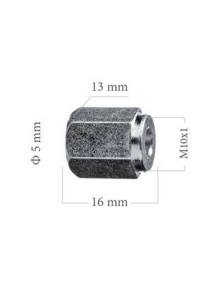 RACOR HEMBRA M10x100 PARA TUBO DE FRENO 4.75MM