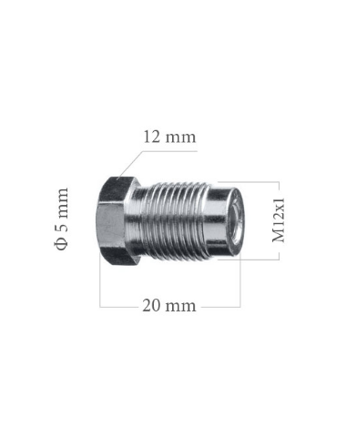 RACOR MACHO M12x100 PARA TUBO DE FRENO 4.75MM