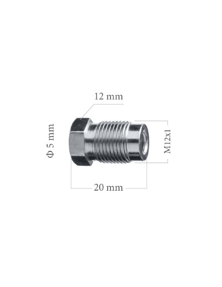 RACOR MACHO M12x100 PARA TUBO DE FRENO 4.75MM