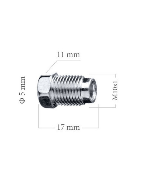 RACOR MACHO M10x100 PARA TUBO DE FRENO 4.75MM