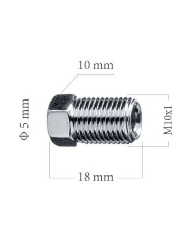 RACOR MACHO M10x100 PARA TUBO DE FRENO 4.75MM