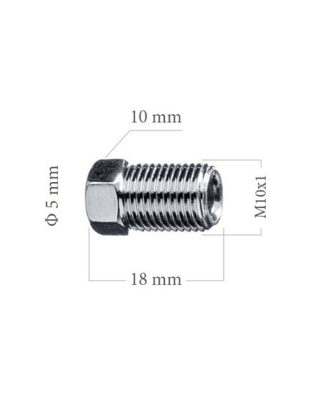 RACOR MACHO M10x100 PARA TUBO DE FRENO 4.75MM