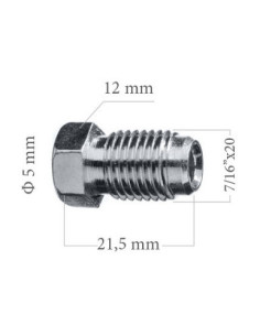 RACOR MACHO 7/16" 20UNF PARA TUBO DE FRENO 4.75MM 2