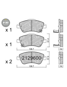 PASTILLAS DE FRENO DELANTERAS HIGH PERFORMANCE S50 TOYOTA AURIS COROLLA