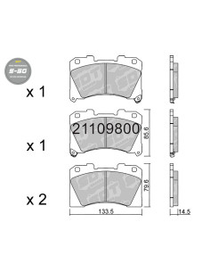 PASTILLAS DE FRENO DELANTERAS HIGH PERFORMANCE S50 TOYOTA YARIS GR 1.6 TURBO (GXPA16) (PINZA AKEBONO)