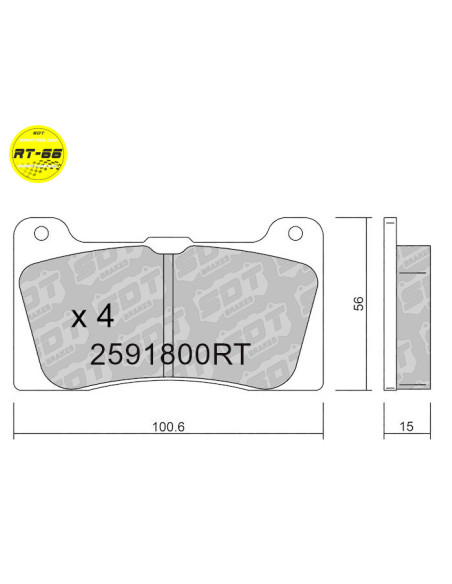 PASTILLAS DE FRENO RACING RT66 WILLWOOD 7816 DYNALITE DYNAPRO (15MM) FRP3148 DP4039R HB542.600