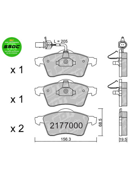 FRONT HIGH PERFORMANCE BRAKEPADS S50C ERNST AUWARTER MICROSTAR VW MULTIVAN T4 TRANSPORTER T4